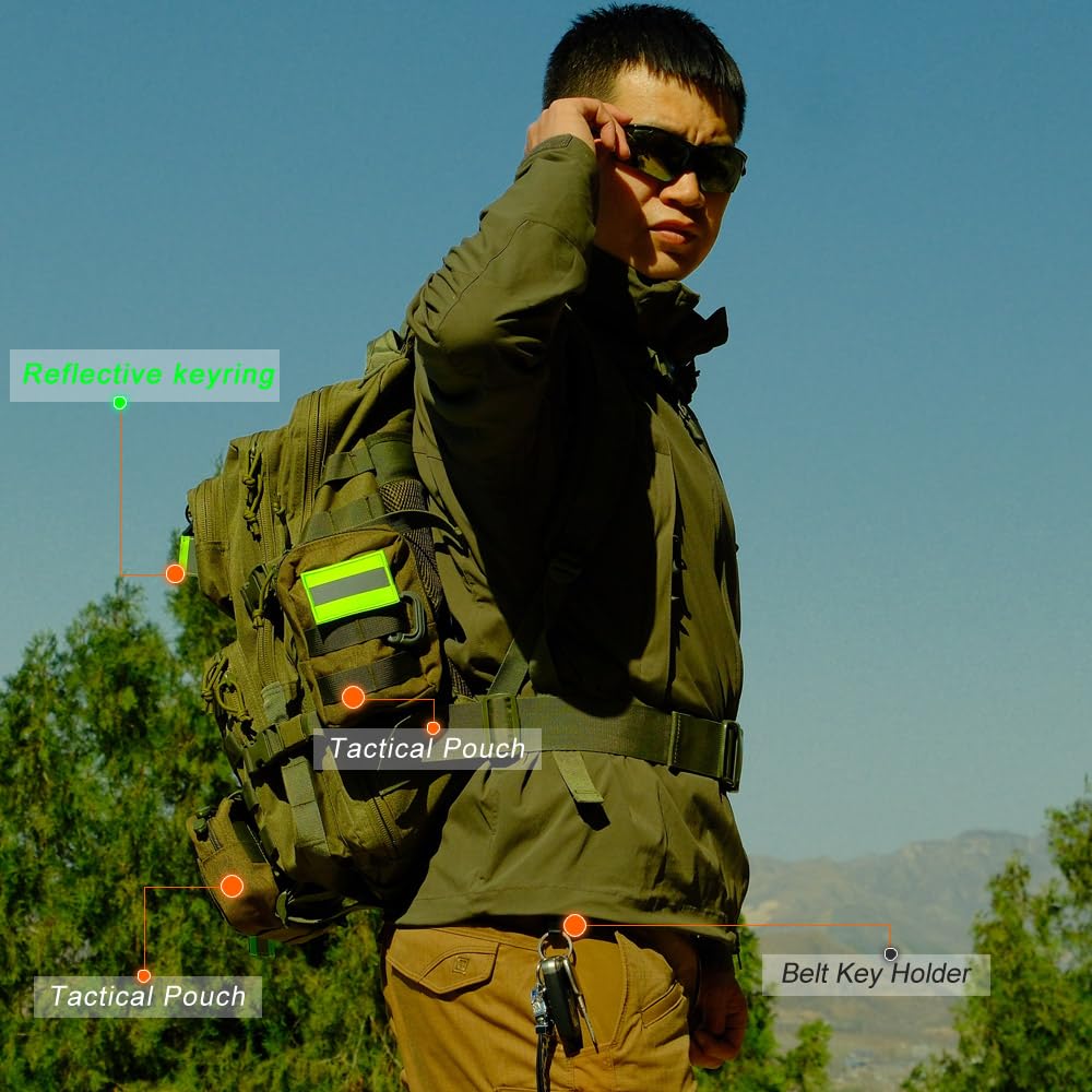 3 Pack Molle Pouches, Tactical Molle Admin Pouch Utility Laser Cut EDC Tool Pouch Bag Horizontal Modular Pouches (Tan)