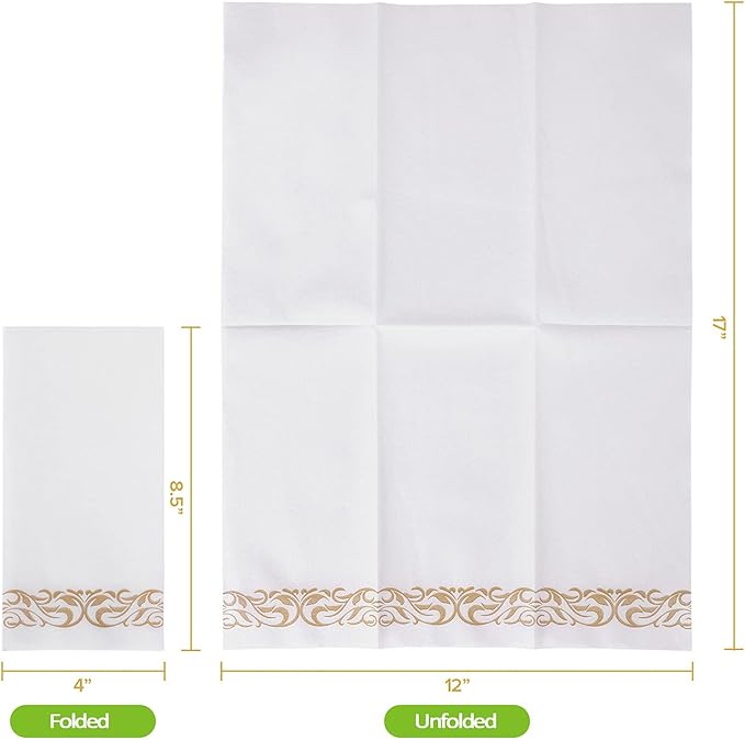 FOCUSLINE 200 Linen Feel Disposable Bathroom Napkins, Soft and Absorbent Paper