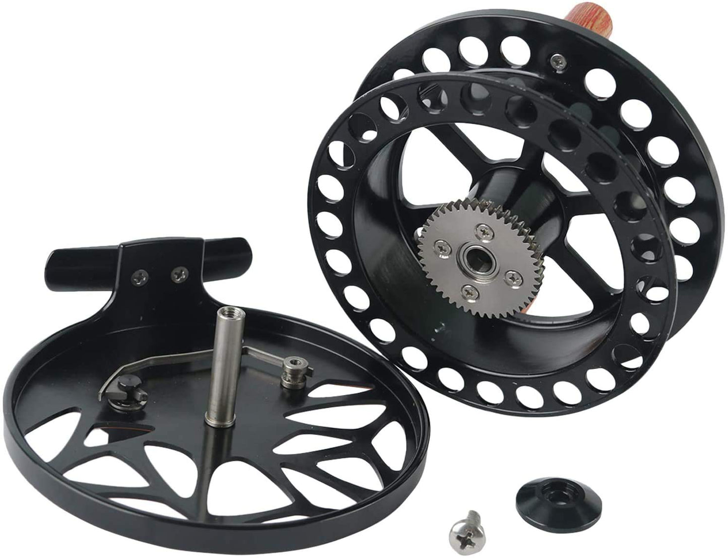 Maxcatch Center Pin Floating Fishing Reel Aluminum CNC Machined Centerpin Reel 4 1/2 INCH 110MM (Black)