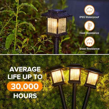 KOOPER 10 Pack Solar Pathway Lights Outdoor, Unique Solar Garden Lights Outdoor Waterproof, Bright Walkway Llights UP to 10 Hours of Lighting Decorative for Landscape Path Driveway Lawn Patio Yard