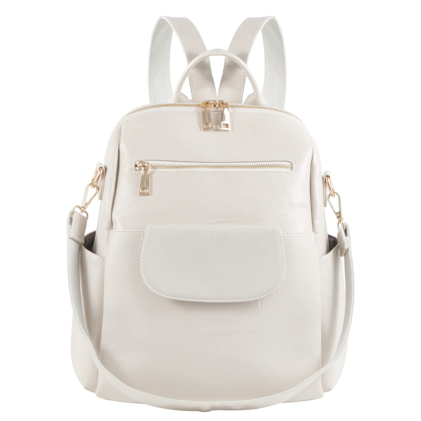 ASDSSRY Women Fashion Backpack Purse Waterproof Bookbags Travel Shopping Rucksack Convertible Ladies Shoulder Bag (Dark Beige)