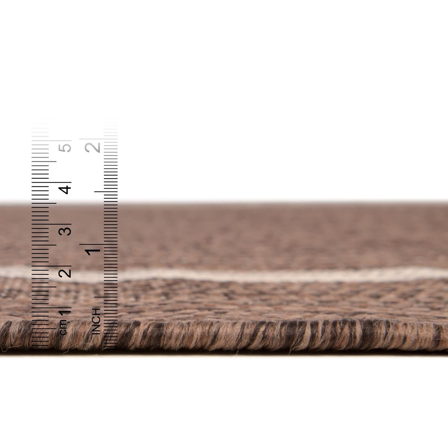 Unique Loom Outdoor Border Collection Area Rug - Soft Border (4' 1" x 6' 1" Rectangle, Brown/ Ivory)