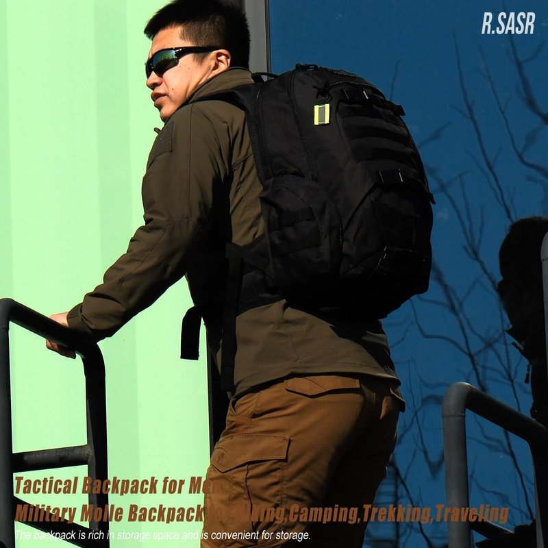 Tactical Motorcycle Backpack - 35L Military-Grade Design | Black Color