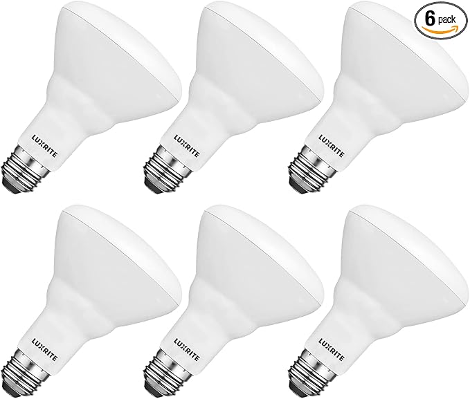 LUXRITE 6-Pack BR30 LED Bulb, 65W Equivalent, 6500K Daylight, Dimmable, 650 Lumens, LED Flood Light Bulbs, 8.5W, Energy Star, E26 Medium Base, Damp Rated, Indoor/Outdoor - Living Room and Kitchen