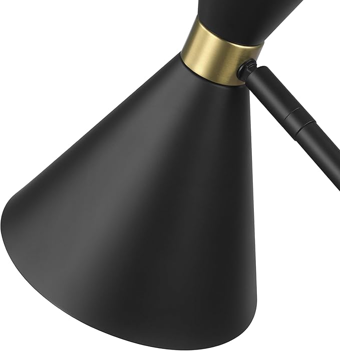 Globe Electric 62" Floor Lamp, Matte Black, Matte Brass Accents, On/Off Rotary Switch on Socket, Living Room & Bedroom Lighting