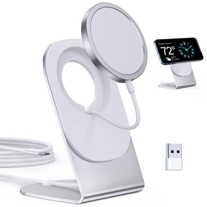 Magnetic Wireless Charger Mag-Safe Charger for iPhone 16/15/14/13/12 Series Convertible Magnet Wireless Charging Stand/Pad with 5ft Cable for iPhone and AirPods 2/3/Pro 2/Pro