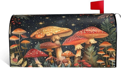 DADABULIU Mailbox Covers Mushroom Forest Vintage Magnetic Letter Post Box Cover Standard Size 21 x 18 Inch Garden Yard Home Decorative