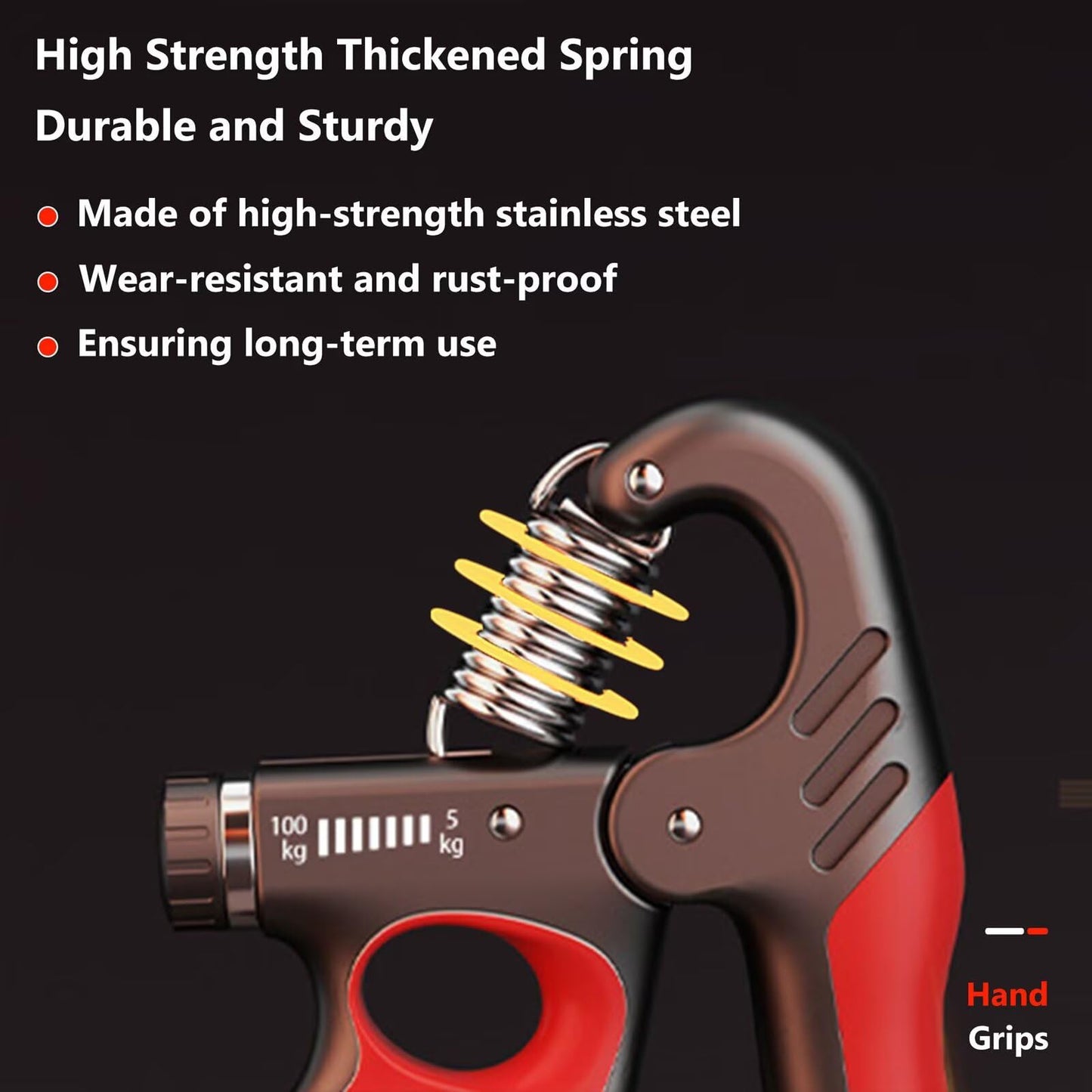 Grip Strength Trainer Forearm Strengthener, 11-222 lbs Adjustable Resistance, Automatic Counting, Ergonomic Design, Ideal Device for Grip Strengthening, Arthritis Relief, Hand Physical Therapy & Rehab
