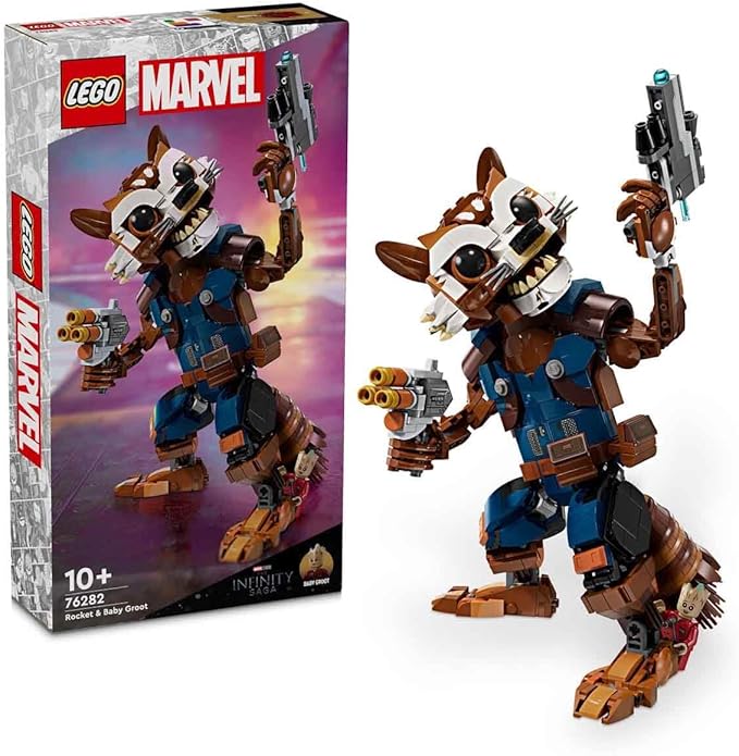 Lego Marvel Rocket &amp Baby Groot Buildable Superhero Toy for Kids from Marvel Studios' Guardians of The Galaxy Figure for Role Play Gift for Boys and Girls from 10 Years 76282