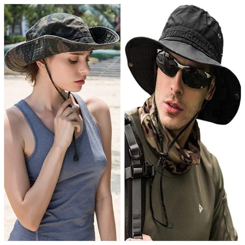 Sun Hats for Men Women Bucket Hat UPF 50+ Boonie Hat Foldable UV Protection Hiking Beach Fishing Summer Safari(1pack-Gray-1)