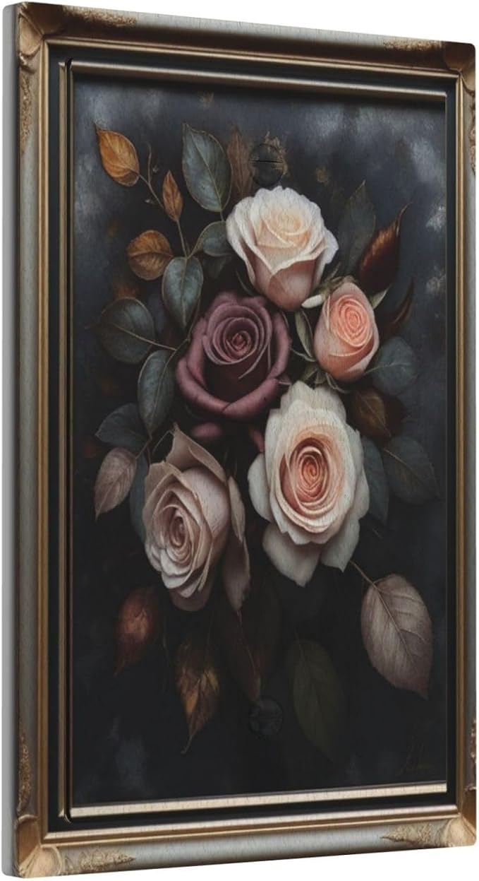 Decorative Art Light Switch Covers Elegant Rose Bouquet Art 1 Gang No Device Blank Switchplate Electrical Faceplate for Home Decor