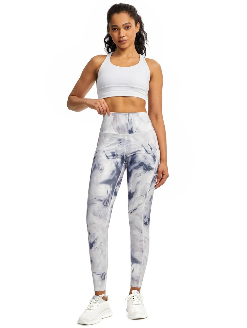 Tuspryt Womens Work Pants,Leggings for Women Tummy Control,Yoga Pants with Pockets Running Fitness Gym Tights S
