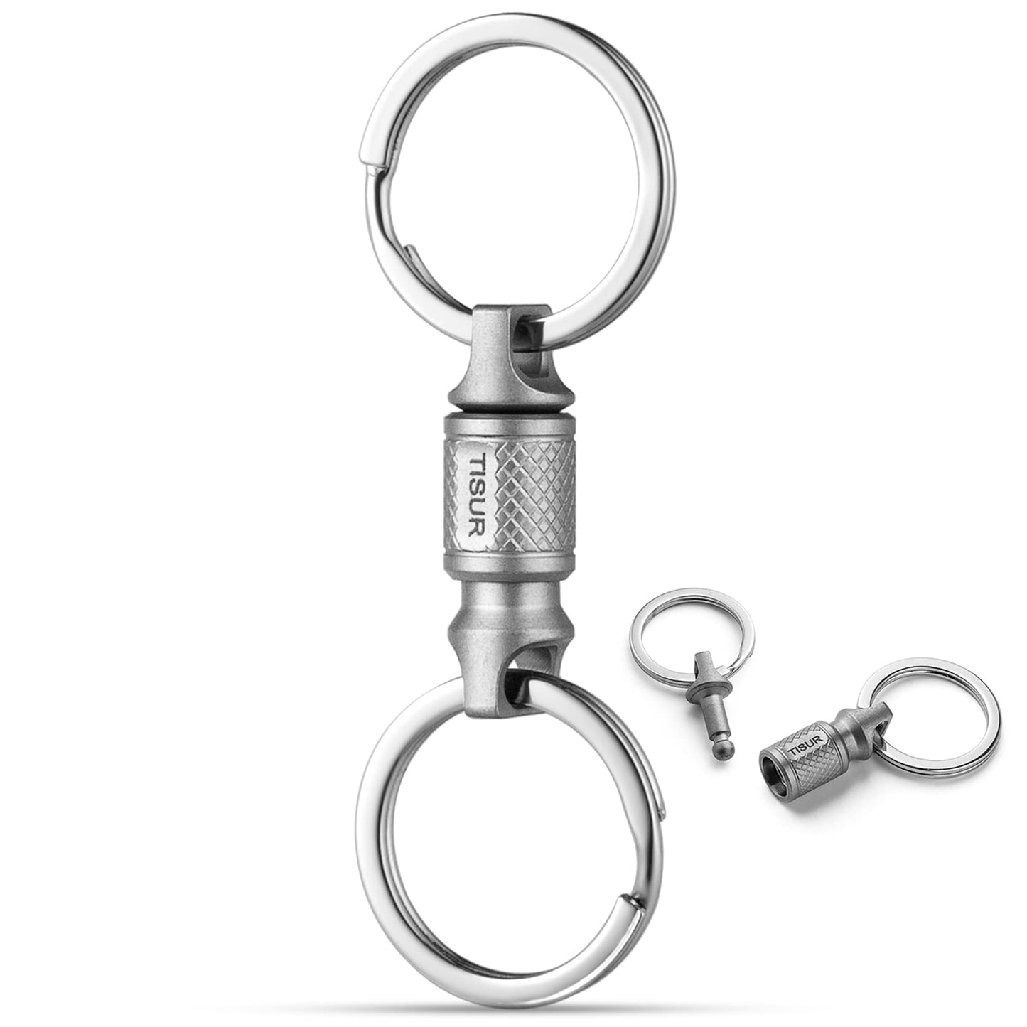 TISUR Titanium Quick Release Keychain, Retractable Key Chain Detachable Keychain Clip，Pull Apart Key Rings Holder for Men Women