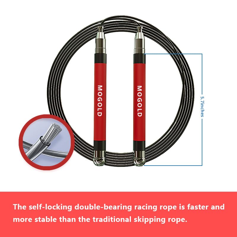 2-in-1 Speed Rope: 2mm for Boxing/MMA & 3mm for CrossFit - Tool-Free Adjustable Cable System with Dual Bearings - Sweatproof Hybrid Grip for High-Intensity Training
