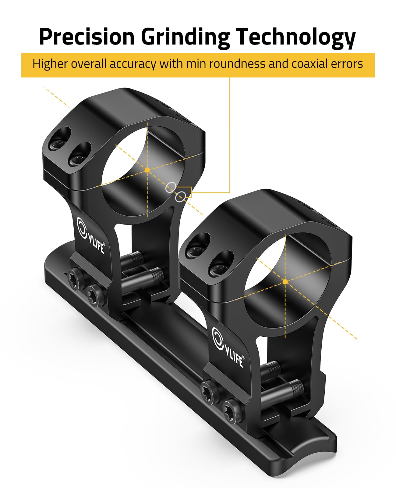 CVLIFE 1 inch Dovetail Scope Rings Mount for 3/8 inch or 11mm Dovetail Rails - High Profile 1" Rifle Scope Mount with See Through Base - 2 Pieces