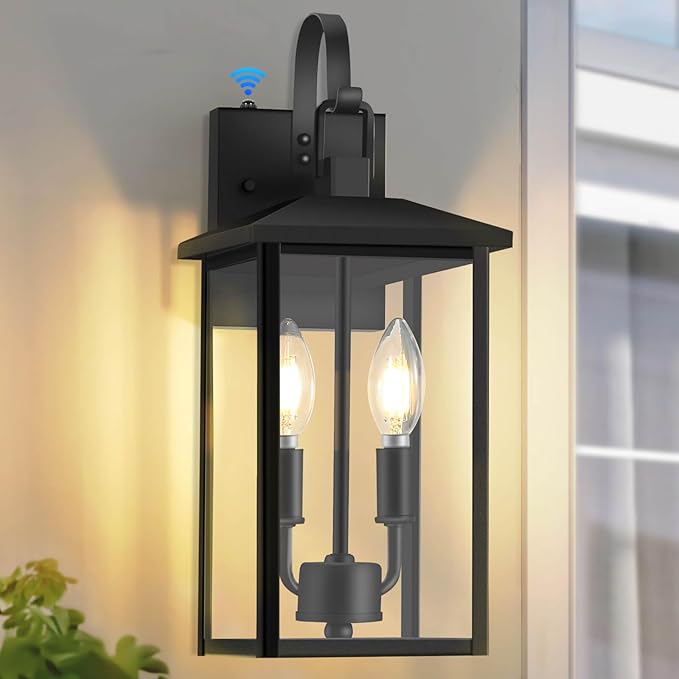 SHIMR Dusk to Dawn Outdoor Lighting, Large Exterior Light Fixture Wall Mount Waterproof Outdoor Wall Light Outside Lights for House Porch Garage Patio