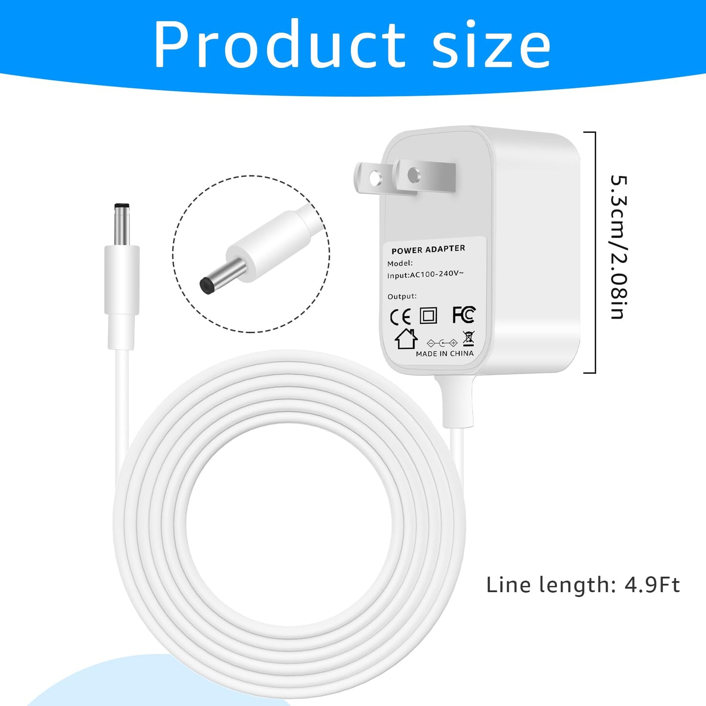 Sigely 5V Power Adapter Cord Compatible with Hatch Rest, Rest+, and Rest Mini Sound Machine - with Barrel Style Plug