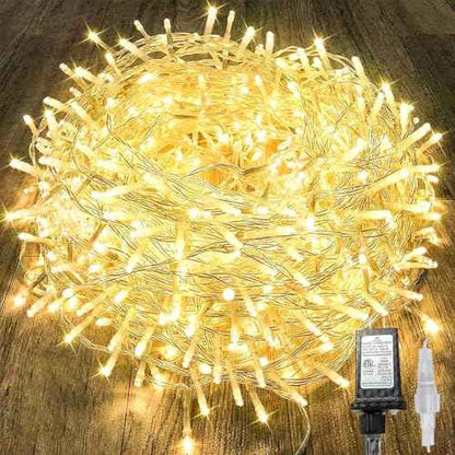 480LED 176FT Connectable String Lights Indoor Outdoor Clear Wire | Warm White Christmas Lights | Twinkle Fairy Light Plug in with Timer for Bedroom Classroom Wedding Tree Patio Decor (2 Pack)