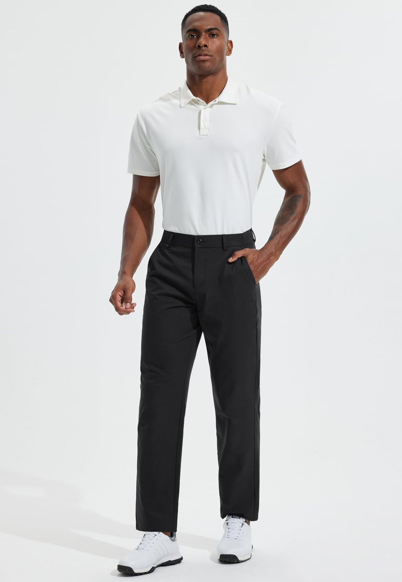 Men's Golf Pants 30" Quick Dry Lightweight Classic Fit Stretch Work Dress Business Casual Pants for Men Comfy Lounge Trousers with Pockets, Black, 32W x 30L