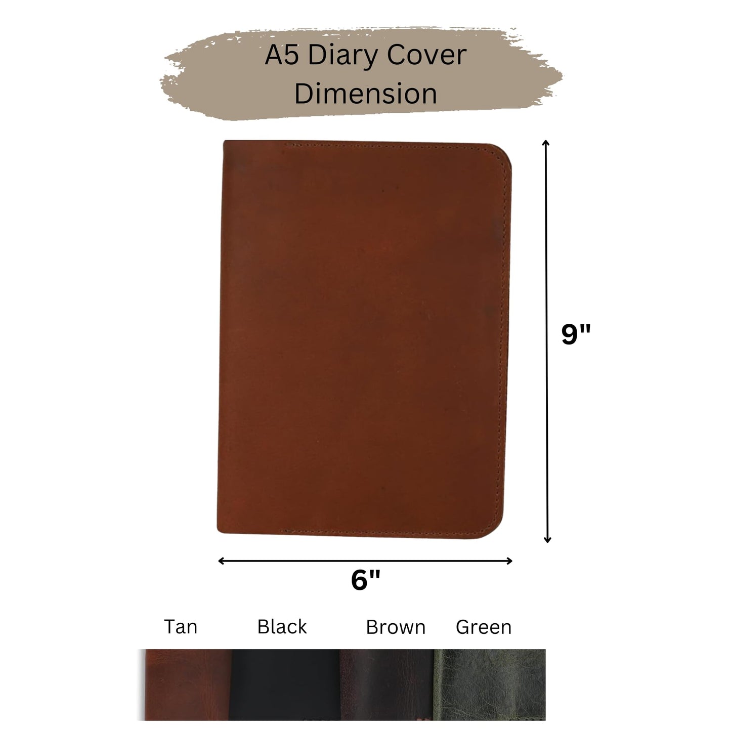 CestAntiQ, Leather Journal Cover | (5.75"x8.25") Notebook Medium A5 | Refillable Cahier | Leather Bound Journal cover for Travelers Writers | Gift for Anyone (Brown)