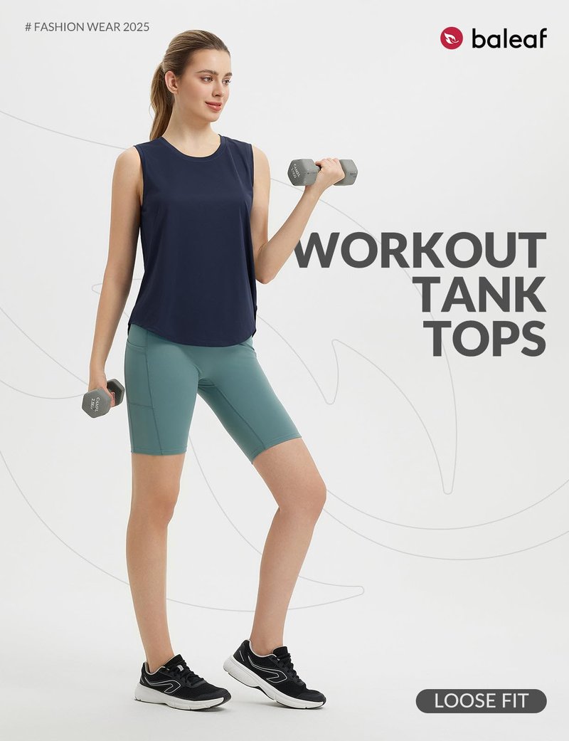 baleaf Women's Sleeveless Workout Tops Athletic Racerback Tank Top High Neck Yoga Running Shirts Loose Fit Gym Tennis Navy Blue M
