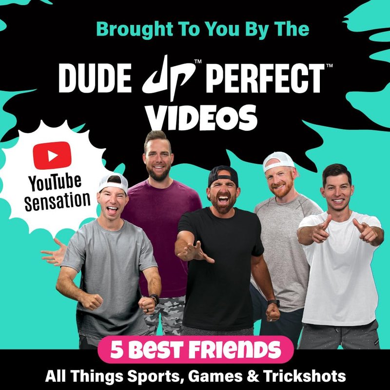 Dude Perfect Sticky Tic Tac Toe & Tabletop Roll Set | Indoor & Outdoor Games, Perfect Fun for Family Game Night & Parties, Birthday for Children, Kids & Adults | Ages 4+ & 6+ (Single)