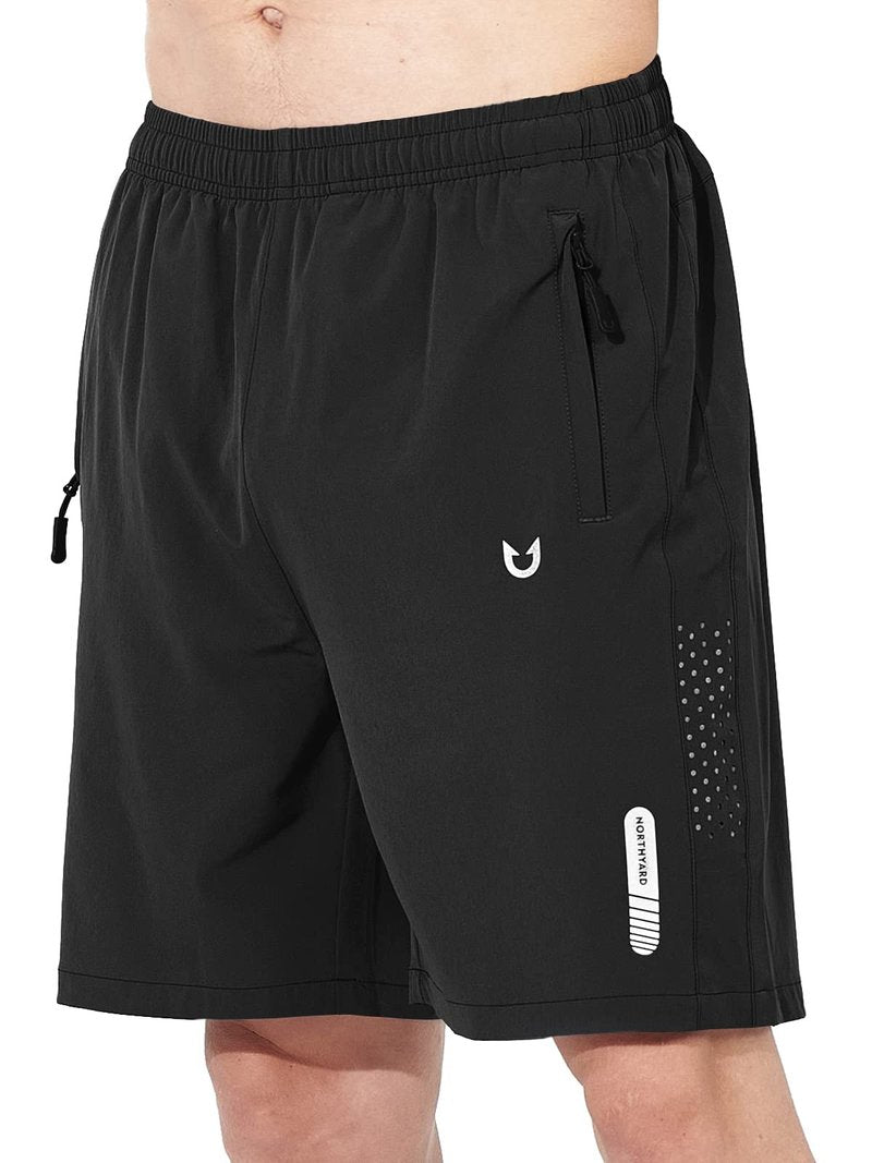 NORTHYARD Men's Athletic Running Shorts Gym Workout 7"/9"/5" Quick Dry Lightweight Sports Basketball Tennis 3 Zipper Pockets CLOUDGREY 3XL