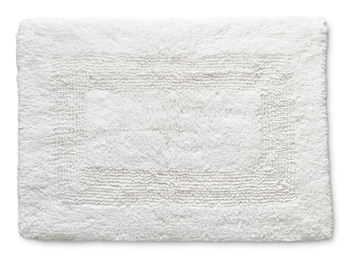 KEMA Bathroom Rugs 17"x24", Cotton Reversible Bath Mat for Bathroom Ultra Soft Plush Bath Rugs Water Absorbent Quick Dry Thick Floor Mats for Shower, Restroom, Bedroom, Kitchen (White)