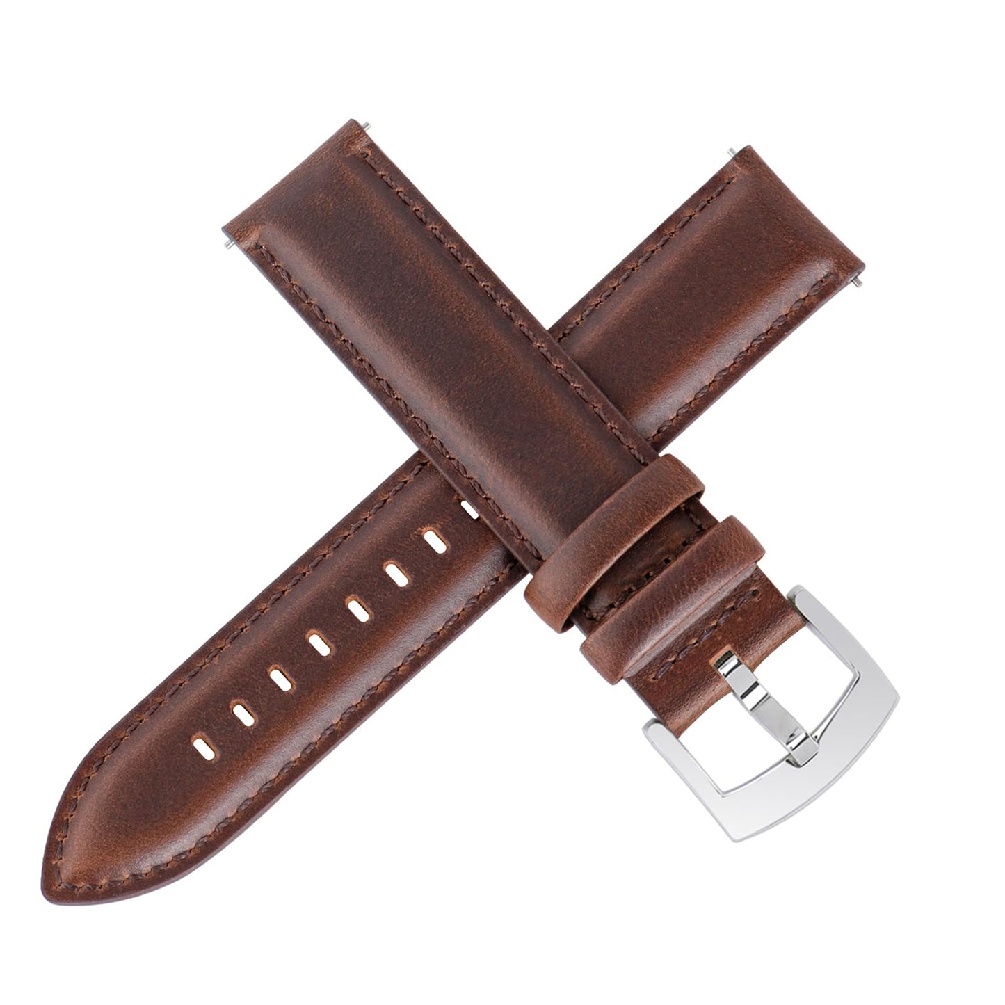 OTTOODY Leather Watch Bands Quick Release, Elegant Top Grain Leather Watch Straps for Men & Women, Choice of Color & Width - 18mm, 19mm, 20mm, 21mm or 22mm Wristbands Bracelet for Watch & Smartwatch