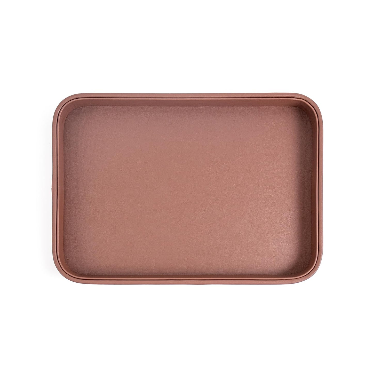 SANQIANWAN Faux Leather Valet Tray for Men Nightstand Bedside Entry Table Tray Catchall Tray for Keys,Wallet,Phone,Watch,Jelwery and Coin Gift for Dad Husband Boyfriend Uncle (Brown)