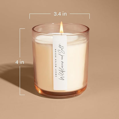 Sweet Water Decor Relaxation Scented Soy Candles – Eucalyptus, Peppermint, Powder, Patchouli, Vanilla – Cozy, Calming Aroma – 50 Hour Burn – 12oz Tinted Glass Jar for Home Decor and Bedroom Decor
