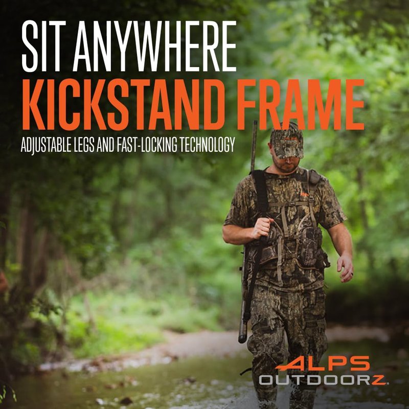ALPS OutdoorZ Grand Slam Turkey Vest Featuring Removable Sit Anywhere Kickstand Frame and Fold-Away Seat, Large Game Bag, and Cell Phone Use in Pocket, Standard, Realtree Timber