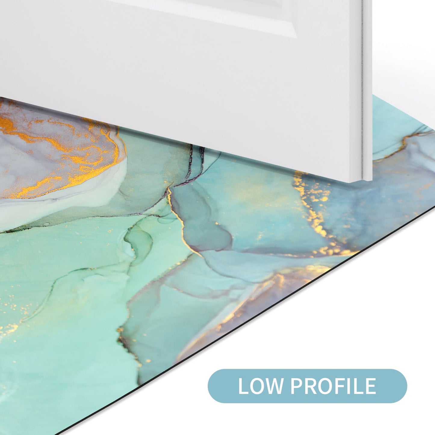 Gibelle Bath Mat Rug Super Absorbent Quick Dry Thin Bathroom Rugs Fit Under Door Non Slip Rubber Backed Bathroom Floor Mat for in Front of Bathtub Sink Shower (17"x24", Green Marble)