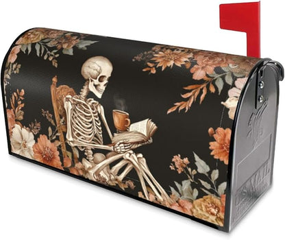 DADABULIU Mailbox Covers Skull Flower Book Boho Magnetic Letter Post Box Cover Standard Size 21 x 18 Inch Garden Yard Home Decorative