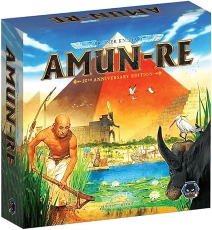 Amun Re by Alley Cat Games | Strategy Board Game | Ages 12+ | 2-5 Players | Classic Auction &amp Pyramid Building Game with Expansions Egyptian Theme &amp Province Bidding