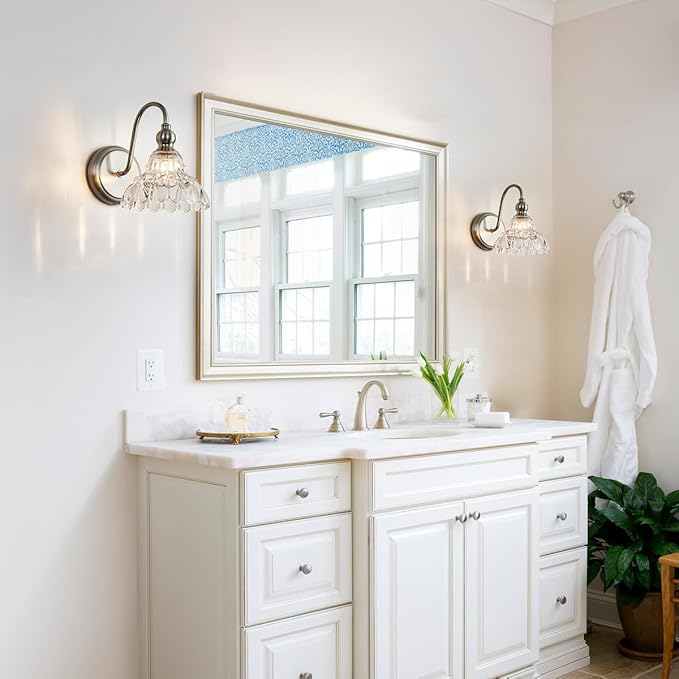 Brushed Nickel Wall Sconces Bathroom Wall Light Fixtures Modern Vanity Lights for Bathroom Bedroom