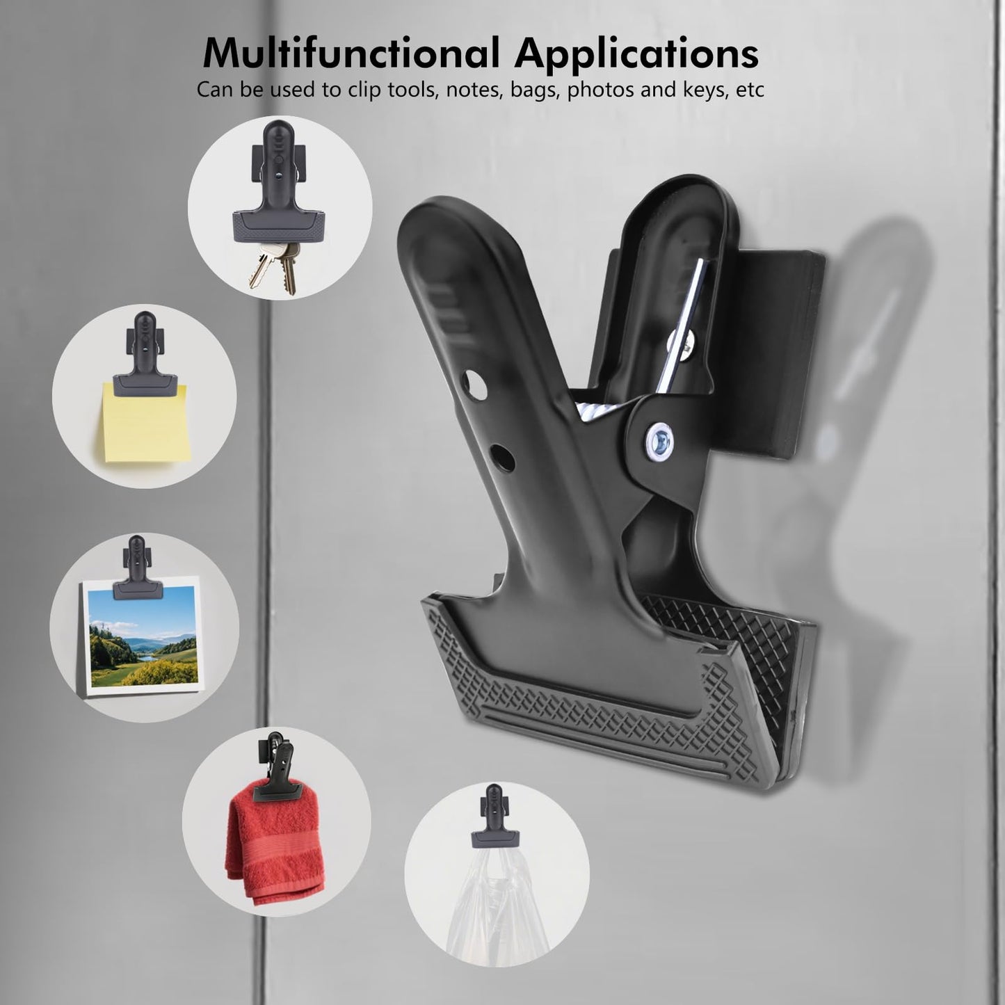 2Pcs Magnetic Clips Heavy Duty with 2'' Mouth Opening, Securely Grip Flags, Backdrop Blueprints, Calendars,Tools, Fridge Magnets for Artists, Photography Shooting Studios, Worksite, Offices, Garden