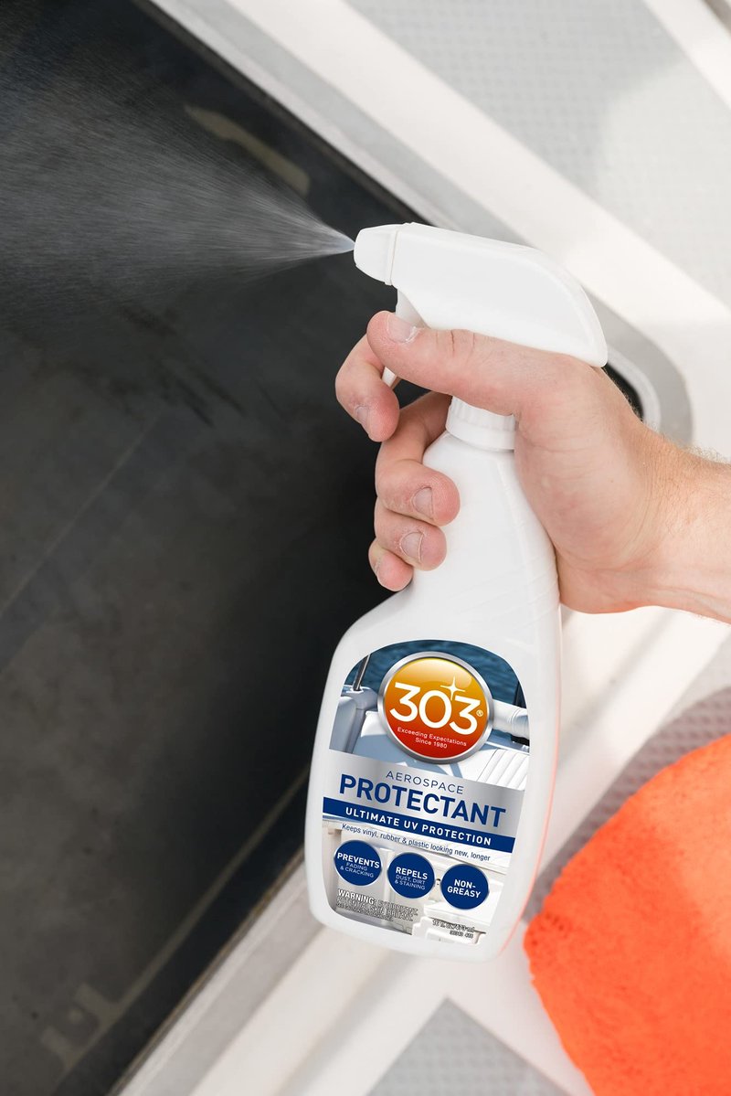 303 Products Marine Aerospace Protectant Spray, UV Protection for Boat Vinyl & Surfaces – Repels Dust, Dirt & Staining, Matte Finish, Restores Like-New Appearance, 16 oz