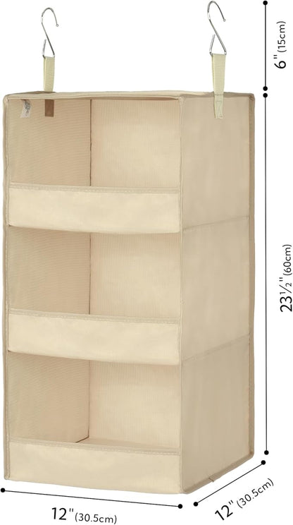 GRANNY SAYS 3 Shelf Hanging Closet Organizers and Storage, Collapsible Closet