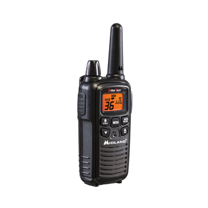 Midland LXT600BBX4 FRS Business Walkie Talkies - Long Range 36-Channel Two-Way Radios with Headsets and Charging Base, NOAA Weather Alerts (8-Pack, Black)