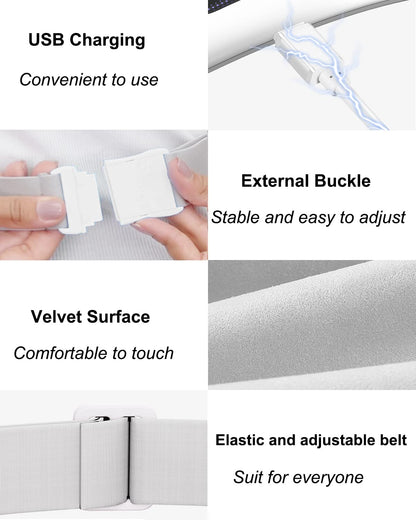 Electric Heating Pad, Portable Cordless Menstrual Heating Pad with 4 Heat Levels and 4 Massage Modes, Fast Large Heating Belly Wrap Belt for Cramps, Back Pain Relief Gifts for Women Girls Her(Black)
