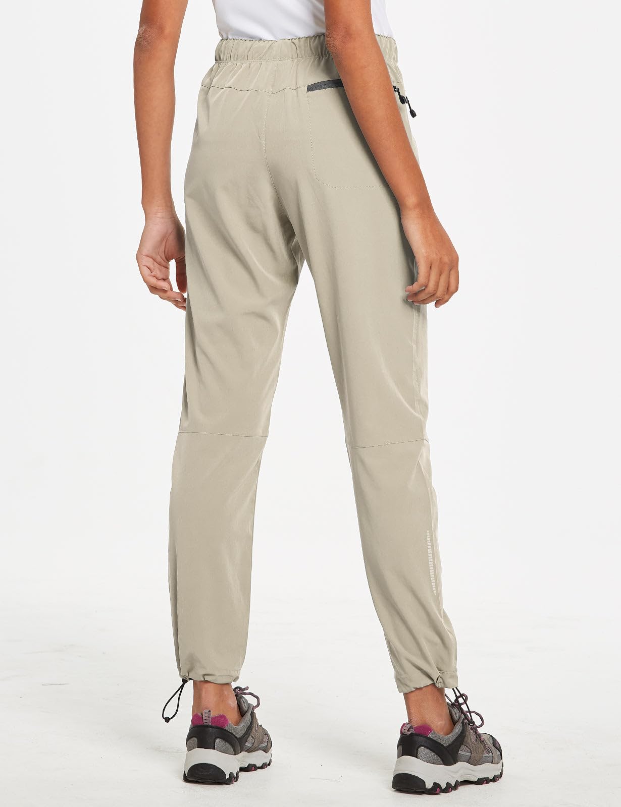 baleaf Cargo Pants for Women Petite Joggers Lightweight Quick Dry Pant Water Resistant 27'' Travel Workout Athletic Trip 27''-Suntan XL