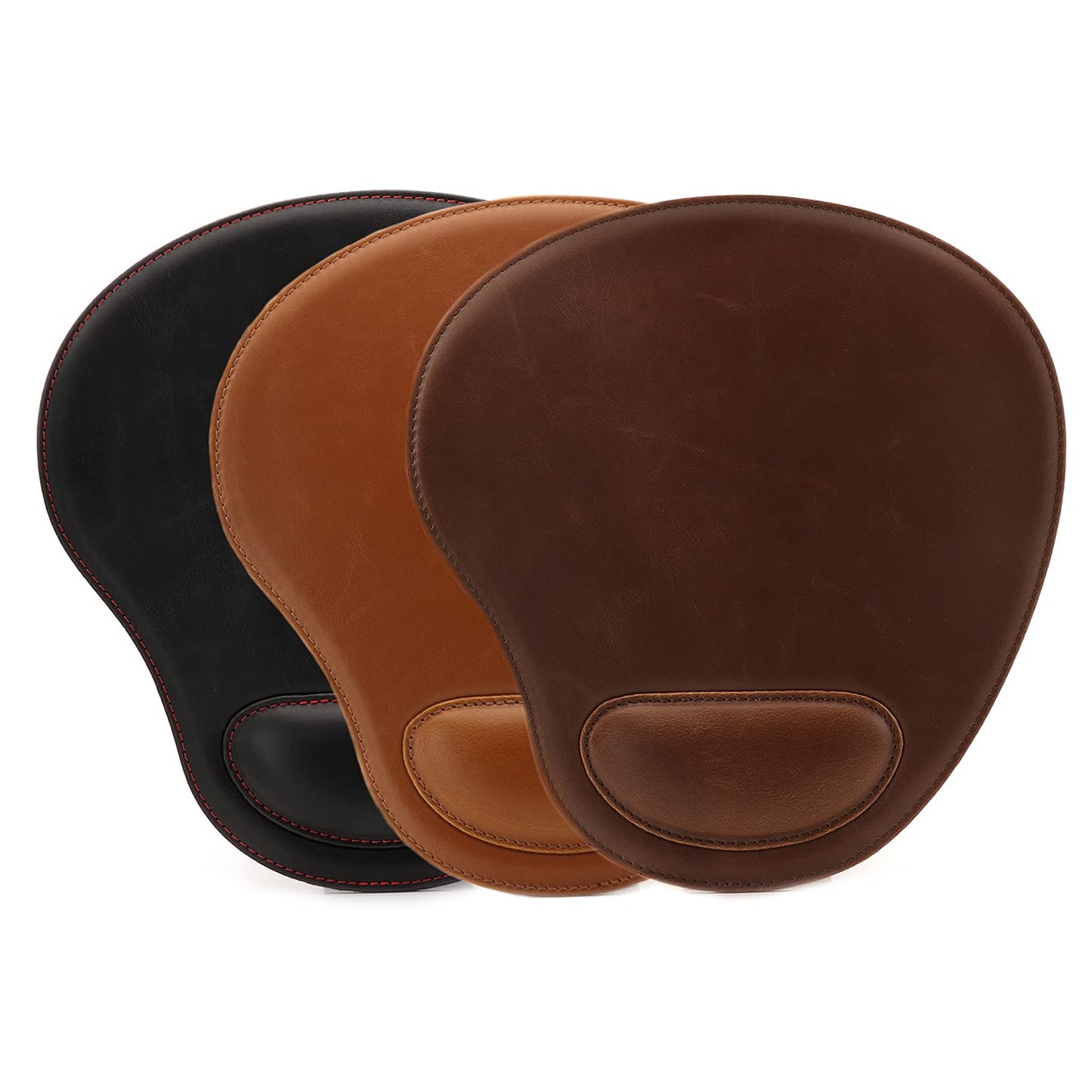 Londo PU Leather Oval Shape Non-Slip Mousepad with Wrist Rest Support, Waterproof Surface, Comfort Memory Foam, Light Ergonomic Design Mouse Pad for Laptop, Desktop