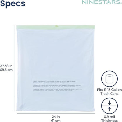 NINESTARS 13 Gallon Extra Thick Drawstring Trash Bags, Heavy Duty Leak-Proof