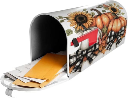 Mailbox Covers Pumpkin Sunflower Fall Thanksgiving Pumpkin Sunflower Fall Thanksgiving Magnetic Letter Post Box Cover Standard Size 21 x 18 Inch Garden Yard Home Decorative