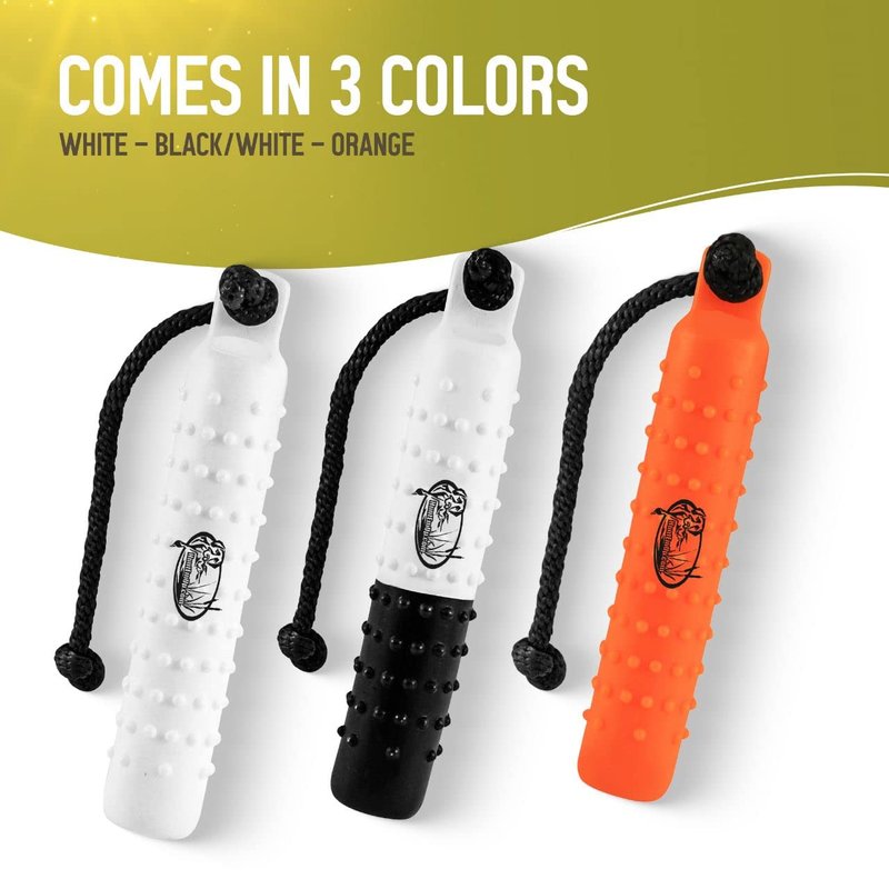 HuntEmUp 3" Plastic Dog Training Bumper – Knobby Retrieving Dummy for Retriever & Hunting Dog Training – Floating Water Training Dummy – Half Black/Half White (6 Pack)