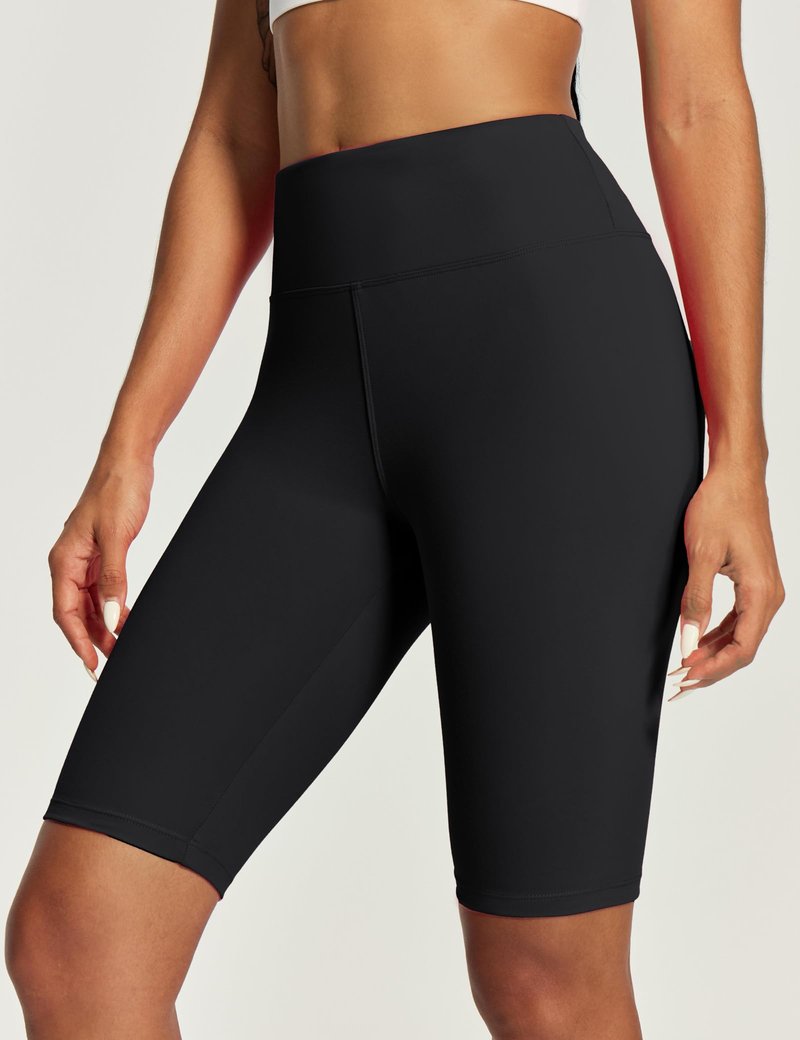 IUGA Biker Shorts for Women High Waist - 8" Workout Shorts with Inner Pocket Yoga Spandex Gym Running Shorts Black