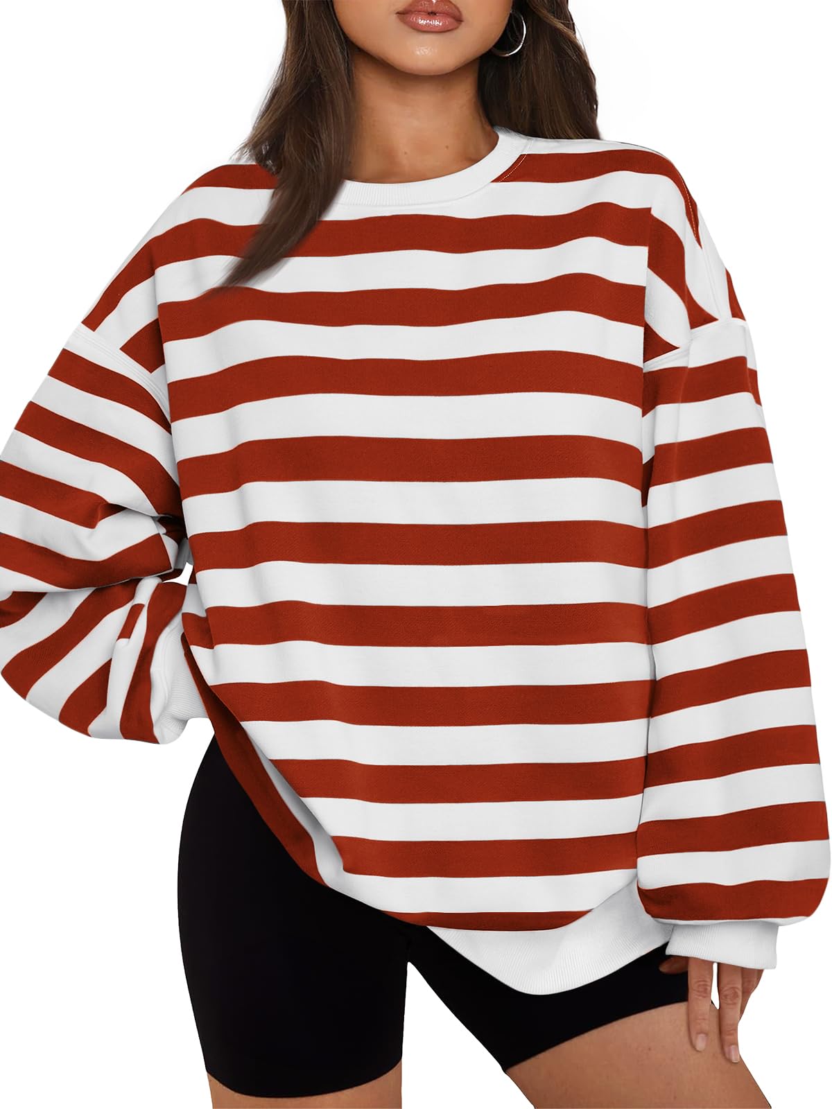 EFAN Womens Oversized Sweatshirts Hoodies Fleece Crewneck Sweaters Casual Tops Comfy Fall Fashion Outfits Winter Clothes 2025