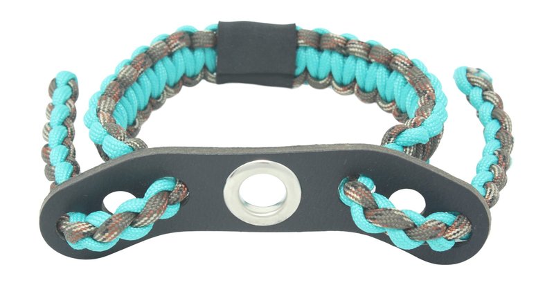 Ten Point Gear Realtree® Paracord Archery Bow Wrist Sling - 100% Full Grain Leather 550 Paracord (T Blue Camo)