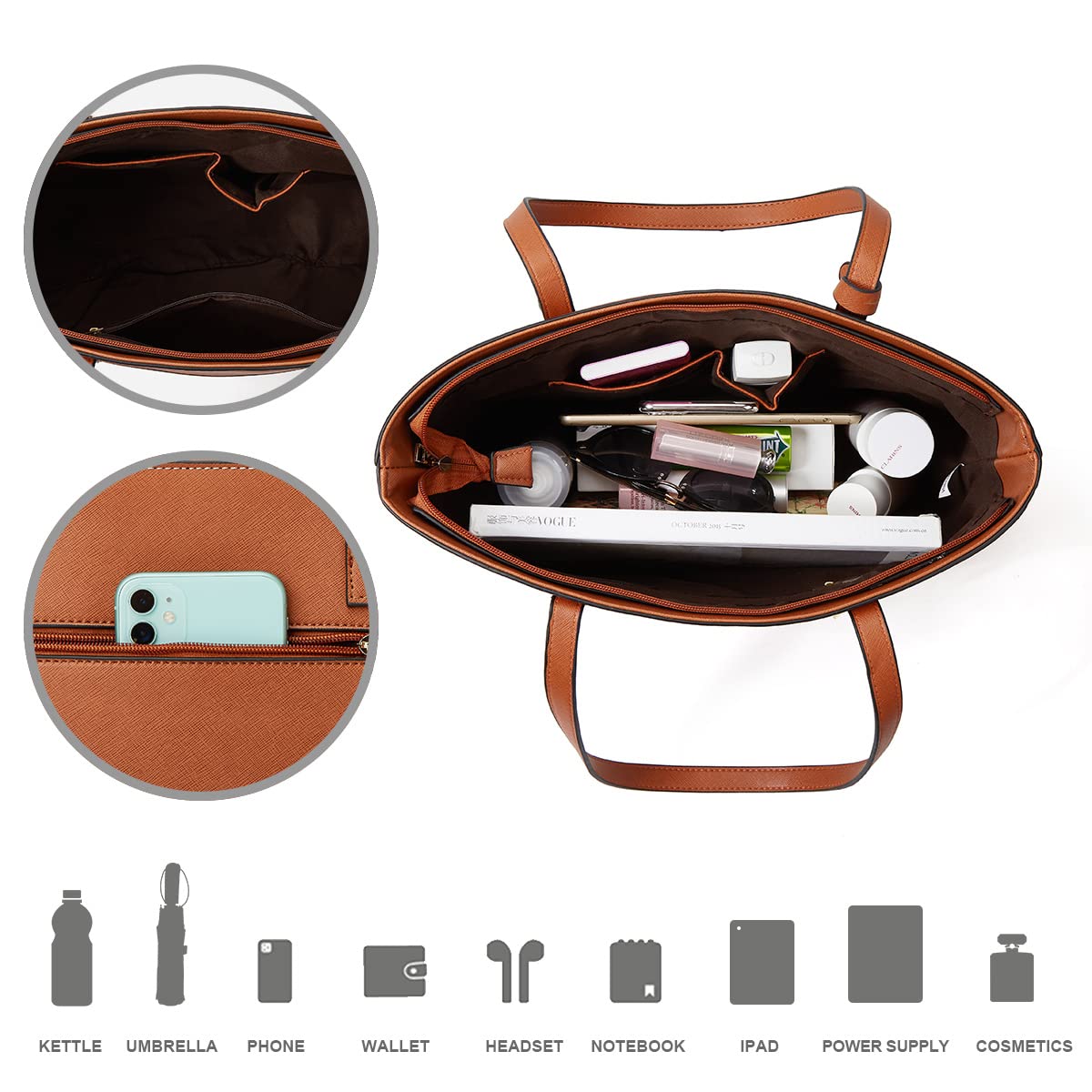 Women Fashion Handbags Wallet Tote Bag Shoulder Bag Top Handle Satchel Cow Print Purse Set 4pcs